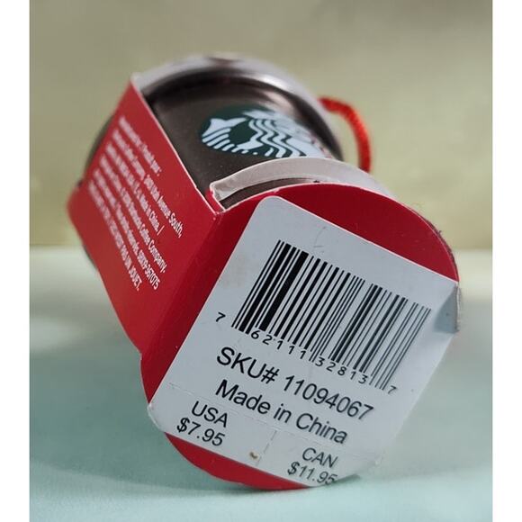 Starbucks Christmas Ornament Cold Cup with Straw 2018 Sparkly Stainless Steel - Picture 5 of 6